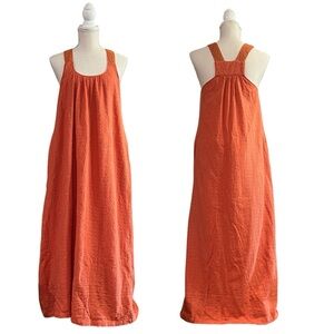 SUNDANCE Embroidered Boho Maxi Dress Burnt Orange Size Small